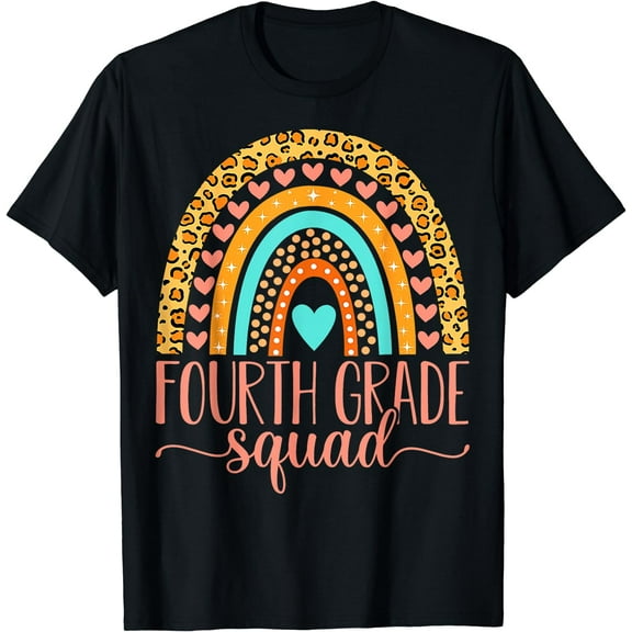 Fourth Grade Squad Team 4th Grade Teacher Back To School T-Shirt Black Small