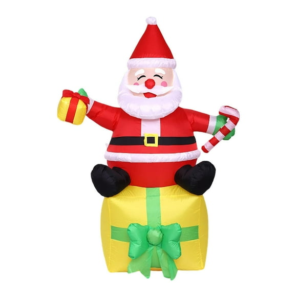 Papá Noel en Navidad,Decoración navideña inflable para exteriores: Papá Noel,Luces LED integradas para jardín,césped navideño,Porche trasero iluminado para decoración navideña