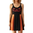 thumbnail image 5 of KOMOO Women Pumpkin Print Short Dress Sleeveless Backless Cross Strap Mini Dress Party Club A-Line Dress, 5 of 9