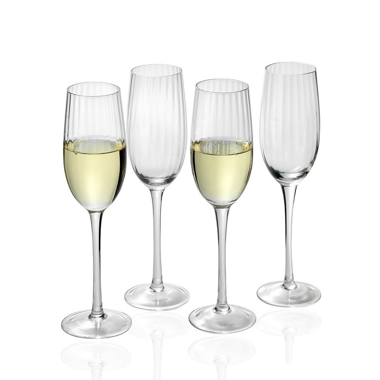 Ribbed Optic Martini Glasses (Set of 4)