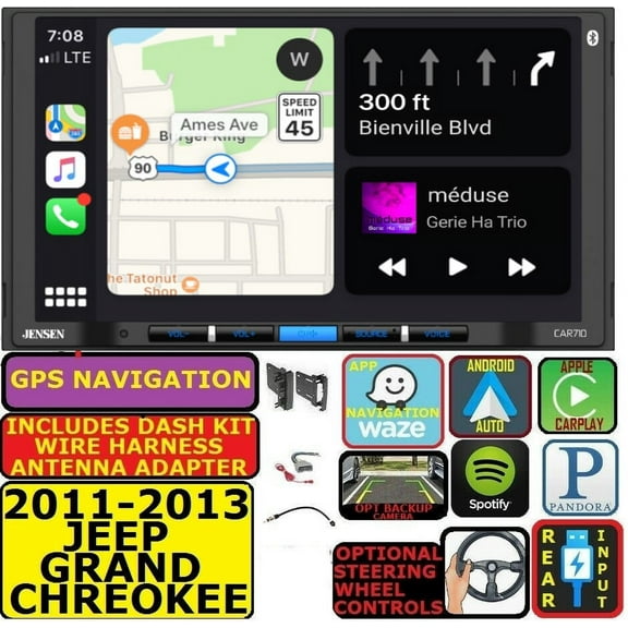 2011-2013 GRAND CHEROKEE & DURANGO GPS NAVIGATION SYSTEM BT CAR RADIO STEREO PKG