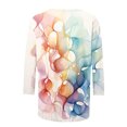 thumbnail image 5 of Wanfds Hauts de Mode Multicolores pour Femmes Col Rond Tendance Manches Trois-Quarts TG, 5 of 5