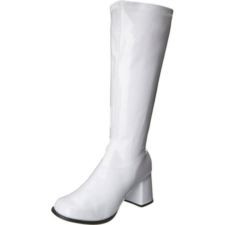 Ellie Shoes E-GOGO 3  Gogo Boots with Zipper  Sizes: 13 14 White PU [matte] / 14