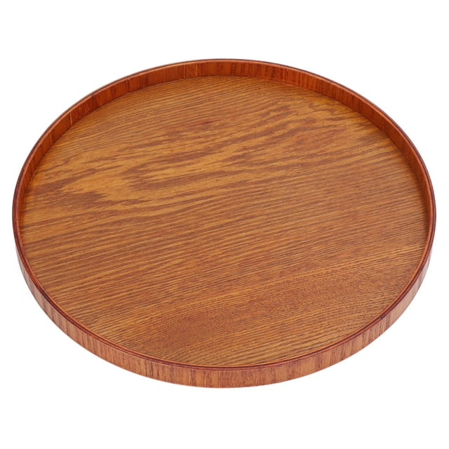 Plateau de Service en Bois Plateau en Bois Plateau de Service en Bois Plateau de Service Plateau de Service en Bois Rond Durable Simple Élégant Style Grand Application Lustré Structure Stable Plateau en Bois