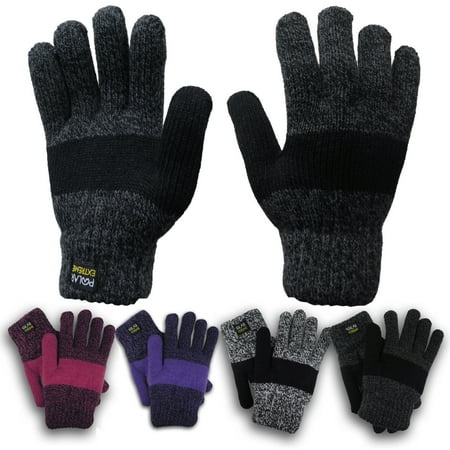 Polar Extreme Women's Thermal Insulated Super Warm Winter Gloves (Black)