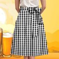 thumbnail image 2 of TTUHYWXI Womens A Line Midi Skirt Pleated Striped Color Block Elastic Waist Tiered Summer Casual Trendy Dressy Long Skirts (Black, XL), 2 of 4
