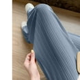 thumbnail image 4 of HomeGardon Pants for Women Womens Solid Color High Waist Hanging Loose Straight Leg Casual Ice Silk Wide Leg Pants,S-XXL, 4 of 5