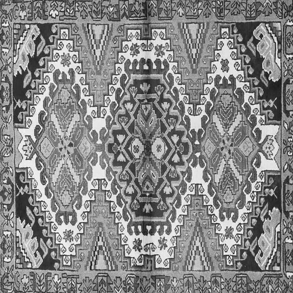 Ahgly Company Indoor Square Persian Gray Traditional Area Rugs, 8' Square