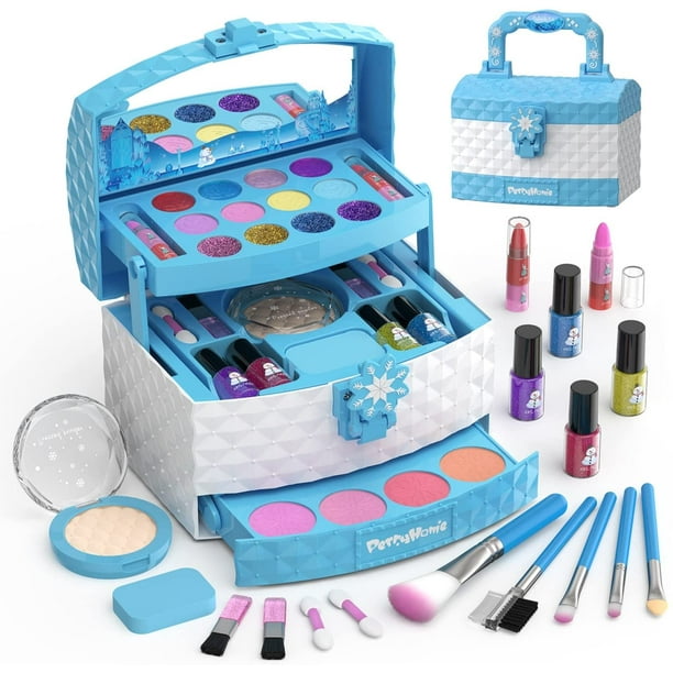 WATTNE Kids Makeup Kit for Girls 35 Pcs Washable Real Cosmetic, Safe ...
