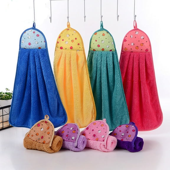 D-GROEE Plush Baby Hangable Towel - Bath Towel for Babie, Toddler,Infant - Ultra Absorbent Colorful Easy-cleaning Kitchen Bath Blanket for Home