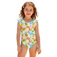 thumbnail image 3 of Abcomgle Girls Swimsuits Size 7-8 Tropical Fruit Graphic One Piece Little Girls Swimsuit Ruffled Stretchy Bathing Suits for Girls, 3 of 7