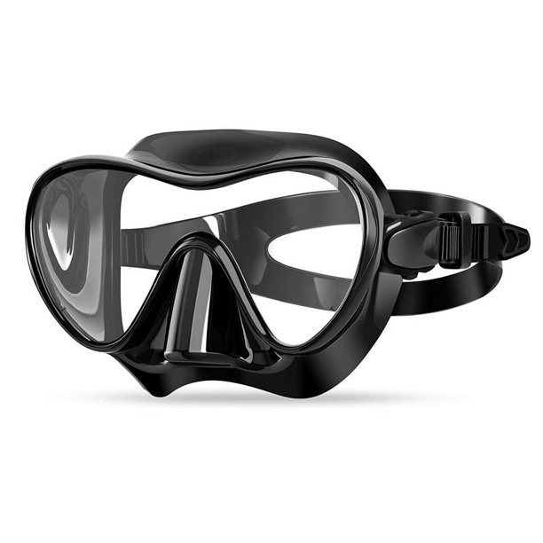 1 pieza (Negro)Máscara de buceo, gafas de buceo antivaho, vidrio templado para hombres jóvenes, mujeres, silicona anti-buée antidéflagrante, todo incluido, espejo facial para snorkel