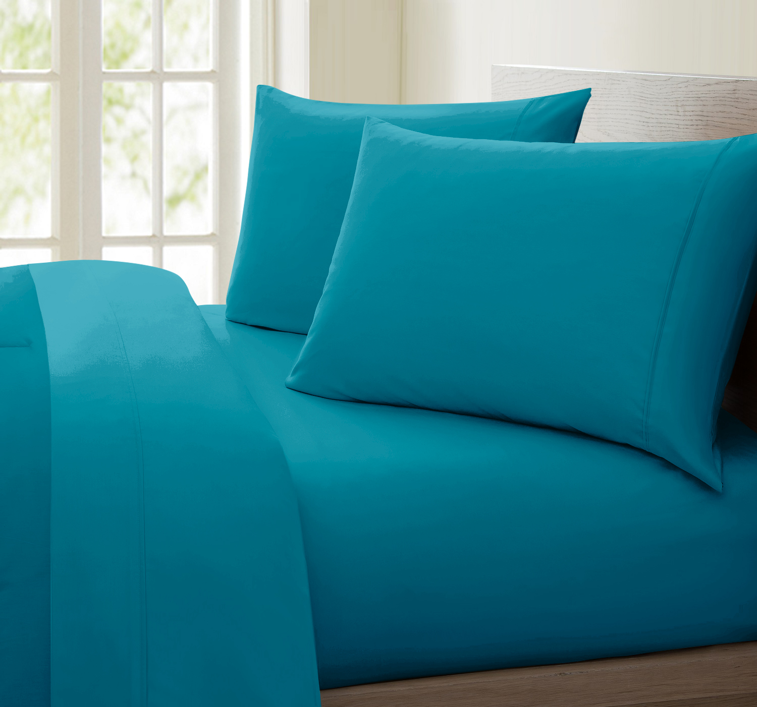Super Soft Bedding Collection 1000TC Egyptian Cotton US Sizes Aqua Blue Solid