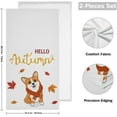 thumbnail image 2 of Cute Corgi Autumn Hand Towels for Bathroom, Maple Leaves Kitchen Towel 2 PCS Ultra Soft and Highly Absorbent Decorative Fingertip Face Bath Towels for Spa & Hotel, 28.3"x 14.4", 2 of 5