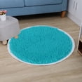 thumbnail image 3 of Blue Round Rug Faux Fur Sheepskin Area Rugs Fluffy Plush Carpet Washable Shaggy Mat for Living Room Bedroom Home Decor, 2.6 ft, 3 of 6