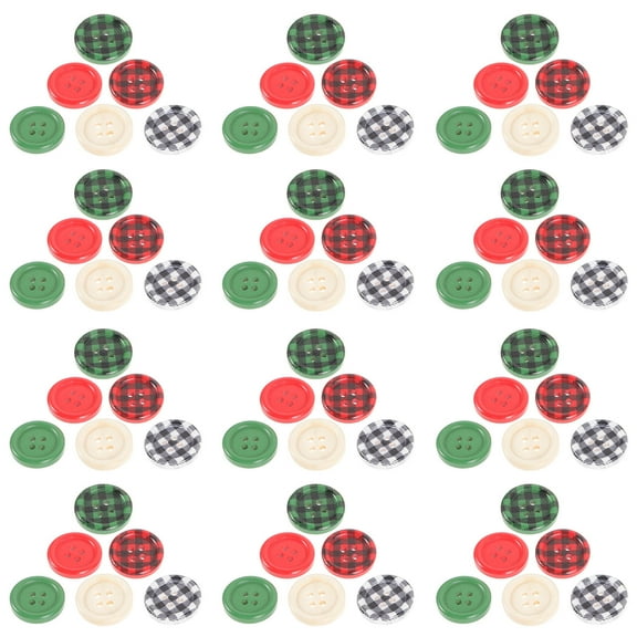 WRITWAA Handmade Christmas Buttons Wood Material Durable for Decoration