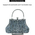 thumbnail image 7 of Kwuty Womens Vintage Floral Beaded Rhinestone Embroidery Clutch Sequin Crossbody Bag Evening Handbag for Bridal Wedding Party Prom, 7 of 7
