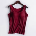 thumbnail image 2 of ORT Tank Top with Built In Bra for Women Spaghetti Strap Tops Solid Scoop Neck Padded Cami Shirt Y2k Layering Shapewear(Z04-Wine,S), 2 of 4