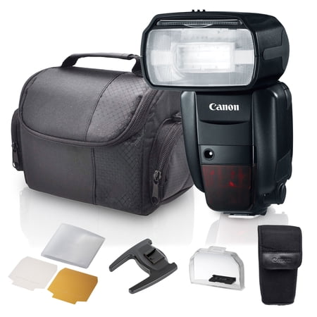 Canon Speedlite 600EX-RT Bundle | Pro On-Camera Flash with Radio Wireless Control Fast Recycling High Guide Number & E-TTL II Support | For Weddings & Events (5296B002) + Camera Bag + Cleaning Kit
