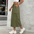 thumbnail image 6 of STETMN Women's Cargo Midi Skirt, Summer Casual Ankle Length Drawstring Waist Skirt with Multi Pockets for Streetwear, 6 of 8