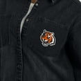 thumbnail image 6 of Women's WEAR by Erin Andrews Black Cincinnati Bengals Washed Oversized Denim Full-Snap Shacket, 6 of 6