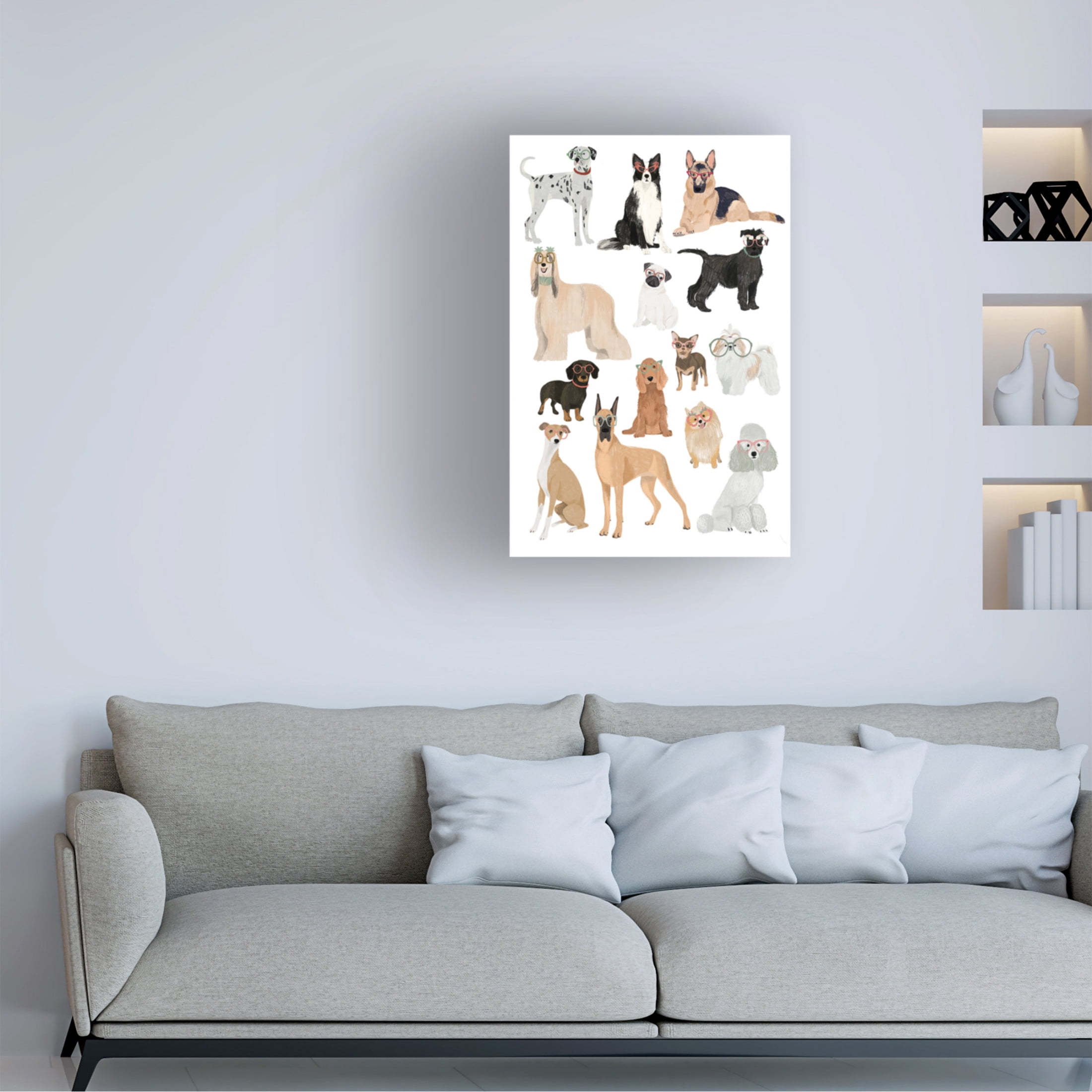 Trademark Fine Art Hanna Melin  Dogs in glasses Print Canvas Wall Art