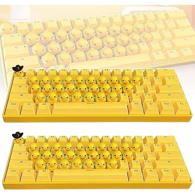 FeBohao Quackboard uck Keyboard with Light & Sound, Custom Keycaps, Gift for Duck Lovers (1pcs)