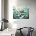 thumbnail image 4 of Orinice Cat Wear Mask Fine Art Aesthetic Poster Print Wall Painting for Classroom Office Decor Pictures Wall Art Canvas Living Room Bedroom Home Decor 20x16in, 4 of 6
