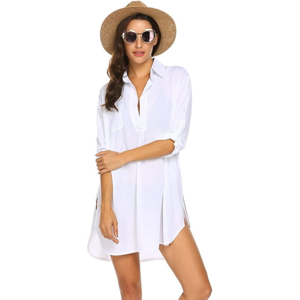 Ekouaer - Traje de baño para mujer, para cubrir la playa, bikini, ropa de playa, traje de baño, vestido de playa Ormromra WRMH-259-132