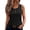 Black, variant on Women's Summer Sleeveless Neck Top, Snap Button Placket Casual Loose Fit Tank, Cropped Blouse for Warm Weather, Everyday Basic Layering Piece
