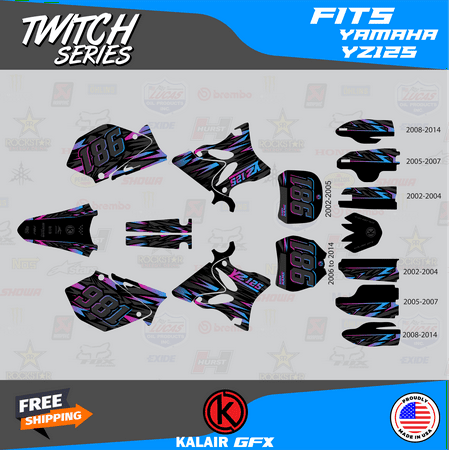 Kalair GFX Graphics Kit for Yamaha YZ125 (2008-2014) Twitch Series Kalair GFX Graphics Kit for Yamaha YZ125 (2008-2014) Twitch Series