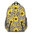 thumbnail image 3 of Sunflower and Leopard White Pattern Cute School Backpack Bag with Padded Back and Adjustable Shoulder Straps 16.9 X 12.6 X 5.9 Inches, 3 of 5