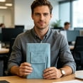 thumbnail image 2 of Refillable Lined Meeting Journal Notebook, A5 Size Hardcover Journal Notebook for Women Men, Thick Paper Notebook with Front Pockets and Pen Pocket, Daily Journal for Writing, 2 of 5