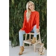 thumbnail image 4 of Wenseny Loose Fit Sweater For Women With Pocket Long Sleeve Lightweight Knitted Sweater Red S, 4 of 5