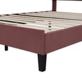 thumbnail image 7 of Full Size Upholstered Platform Bed with Flower Headboard,Velvet Bed Frame for Kids Boys Girls,Bean Paste Red, 7 of 7