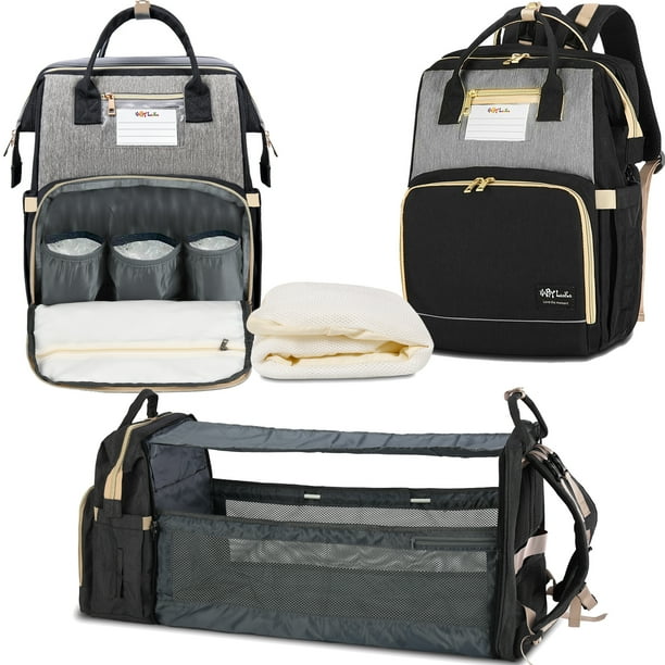 HAPPYLUOKA Diaper Bag Backpack with Changing Station, Insulated Milk