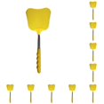 thumbnail image 2 of Moyic Matamoscas de acero inoxidable, antideslizante, Color sólido, portátil, ergonómico, telescópico, 12cm, PE, matamoscas, insectos, Amarillo 10Conjunto, 2 of 6