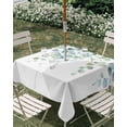 thumbnail image 3 of Square Outdoor Tablecloth with Umbrella Hole Sage Green Eucalyptus Outside Table Cloth Waterproof Patio Table Cover Watercolor Botanical Leaves Zipper Tablecloths for Picnic Party Camping 60x60 Inch, 3 of 8