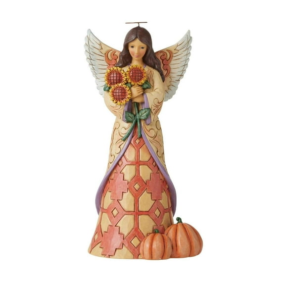 Enesco Jim Shore Heartwood Creek Harvest Angel with Sunflowers Figurine, 8.25 Inch, Multicolor