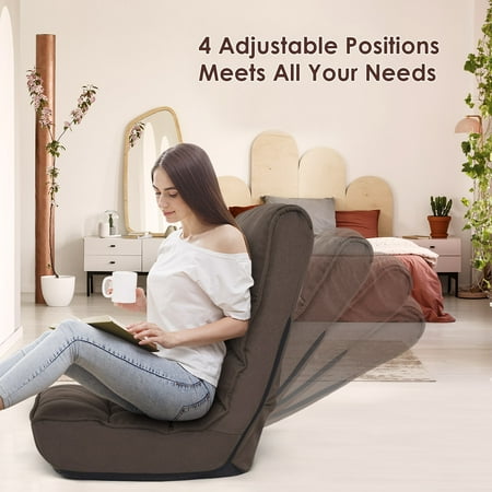 Costway 4 Position Adjustable Floor Chair Folding Lazy Sofa Floor Chair Folding Lazy Sofa