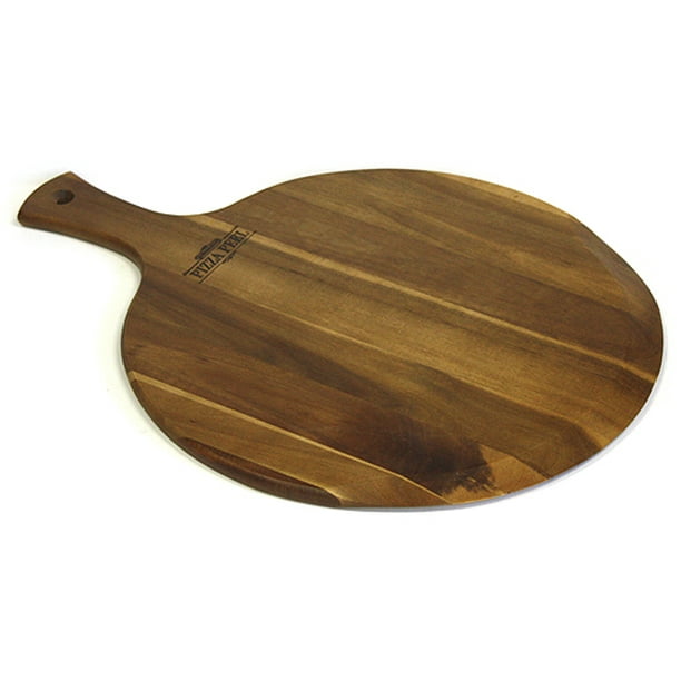Mountain Woods Brown Large Acacia Wood Pizza Peel / Cutting Board