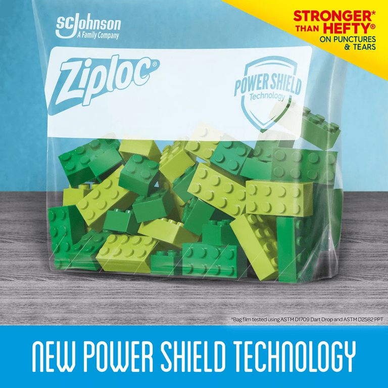 Ziploc Slider Freezer Gallon & Quart Bags w/ Power Shield