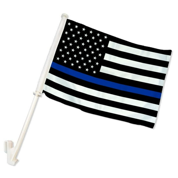 Thin Blue Line USA Double-Sided Car Flag