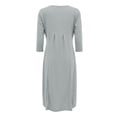 thumbnail image 4 of DHFJKG Wedding Guest Dresses For Women Casual Summer Dress 3/4 Sleeve Crew Neck Solid Color Flowy Swing A-Line Midi Dress Daily Wear Trendy Dresses, 4 of 5