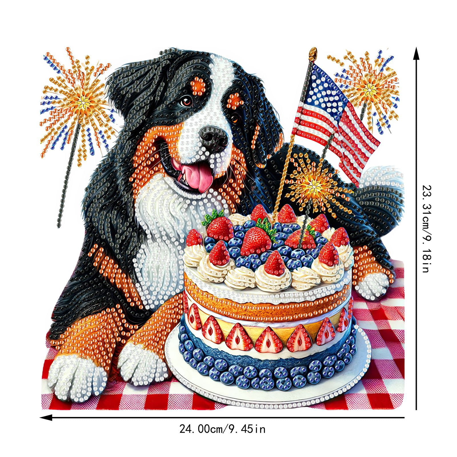 FLOPESN DIY Diamond Art Painting American Independence Day Creative，9.84*9.84in Animal Design,Add Festive Atmosphere Home Desktop Decorations