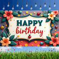 thumbnail image 4 of Floral Design Happy Birthday Banner Ladybug Elements Birthday Party Decorations for Kids Celebration, 4 of 8