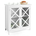 thumbnail image 1 of Costway Kitchen Buffet Sideboard Storage Cabinet w/Glass Doors & Adjustable Shelf White, 1 of 10