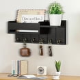 thumbnail image 2 of Organizador de llaves de madera con 6 ganchos, estante abierto, rústico, para pared, multiusos, para entrada, oficina, hogar, decorativo., 2 of 8