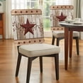 thumbnail image 3 of Western Texas Star Dining Chair Back Cover Only, Vintage Red Star Berry Brown White Wood Grain Set of 8 Chair Back Covers, Removable Washable for Dining Room, Banquet & Holiday Decoration, 3 of 9