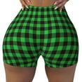 thumbnail image 2 of Picia Buffalo Plaid Green Black Printed Workout Shorts for Women Seamless Scrunch Butt Lifting High Waisted Yoga Gym Booty Running Moisture-wicking Short Pants-Small, 2 of 9